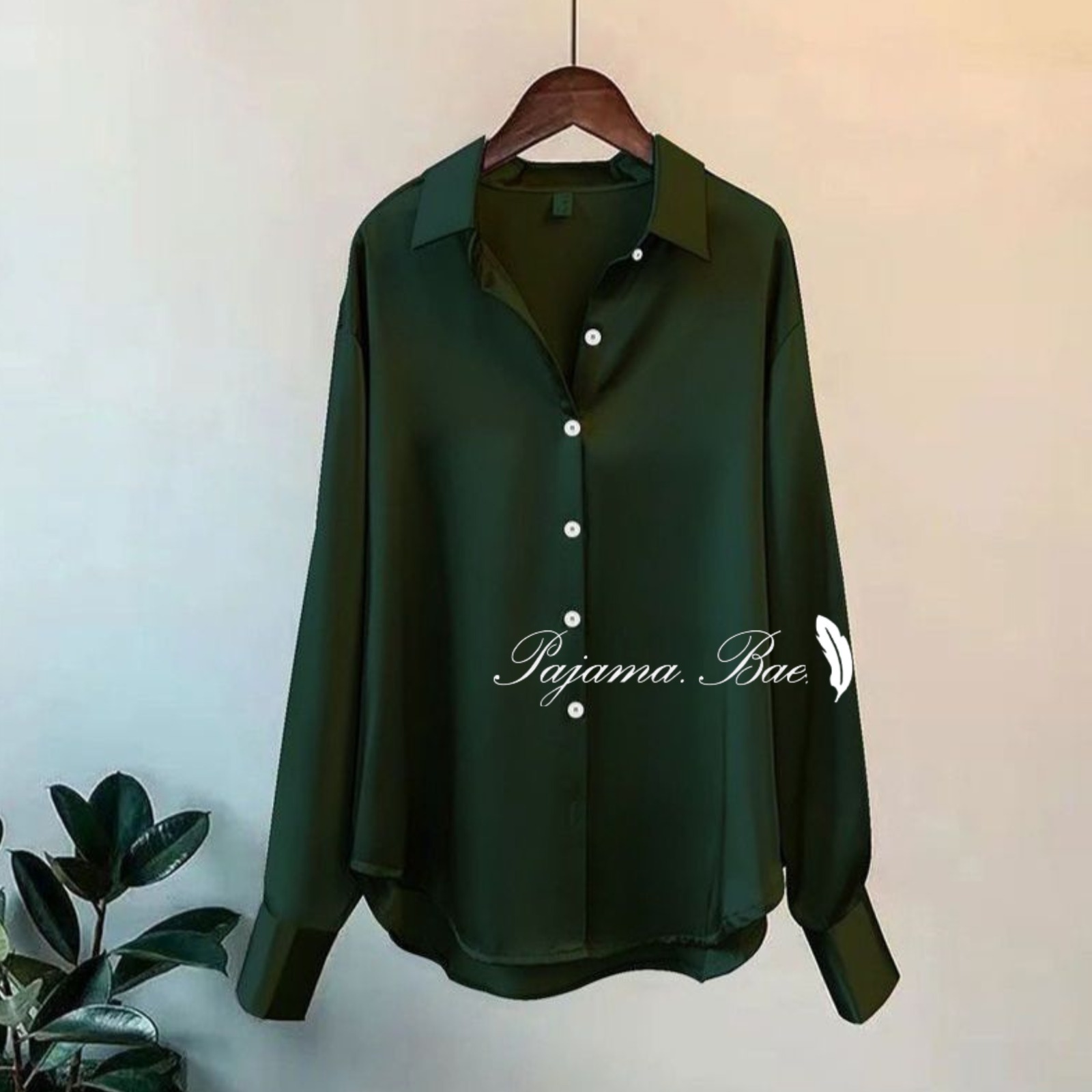 Formal collar shirt BOTTLE GREEN Main Image